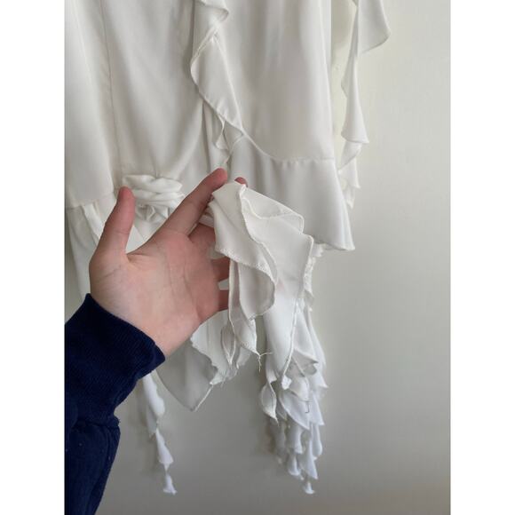 SHOW ME YOUR MUMU Ramona White Ruffle Mini Dress Size Large - Picture 7 of 13